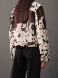 Women's Clothing 2025 Autumn New Fashion Personality Irregular Pattern Short Denim Jacket