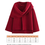2025 Women's Autumn New Asymmetric Scarf Short Loose Knit Coat