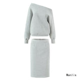 Ins2025 New Fashion Women's Relaxation Texture Large Velvet Long-Sleeved Skirt