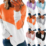 2025 Autumn New Long-Sleeved Round Neck Bump Color Loose Shirt T-Shirt Top Woman