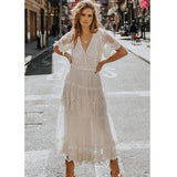 New Women's Wish V-Neck Short-Sleeved Lace Dress For Summer 2025
