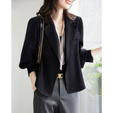 25 Autumn Japan And South Korea New Leisure Long-Sleeved Coat Women's Korean Version Of The Suit Top Jacket Loose Short Windbreaker