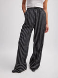 Middle Eastern Women's OL Elegant Wind Button Striped Broad Leg Trousers Set Commuting 2025 New