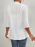 New Ladies Elegant Hollow Open Fables Solid Half-Sleeve Eye Embroidery Fashion Jacket