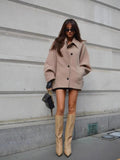 2025 Women's Autumn New Fashion Asymmetric Blending Short Loose Coat Coat