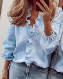 2025Wishebay Spring And Summer New Long-Sleeved Leafed Shirt