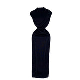 High-Cooled Royal Sister Dress Goddess Fan Temperament Heart Folds To Receive The Waist Thin Long Bag Of Hip Skirts