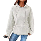 New Wish Autumn And Winter Explosion Of Solid Color Hooded Drawstring Fashion Long-Sleeved Lady's Loose Dress