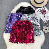 High-End Fashion Sleek Dress Girl Summer High-Waisted A-Word Ultra-Short Skirt Small Swab A Hip Skirt Half Skirt