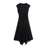 2025 Spring Pure Lust Wind Sexy U-Neck Casual Elastic Waist A-Word Dress Skirt
