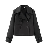 Women's 2025 New Double-Dbutled Short Wind Coat