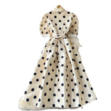 Dinner Dress Female High-End Light Luxury Famous Bubble Bubble Sleeve Dress Design Feel Waist Strap Fluffy French Dress