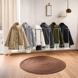 Women's Clothing French Fashion Single Buckle Tuxedar Scarf Splicing Coat