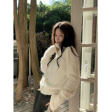 Simple Temperament Gray High-Waisted Straight Slacks Women Autumn Small Loose Set Thin Legs Drag Trousers