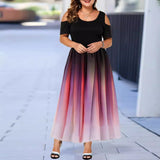 2025 New Wish Body-To-Body Sexy Gradient Showy Shoulder Size Women's Dress