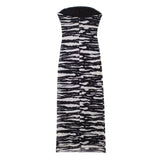 Summer New Women's First-Word Screen Printing Dress Folds