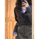 Korean Gray Wave Point High-Waisted Hip Half-Dress Woman 2025 Autumn New Niche Temperament Thin A Word Short Skirt