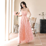 Student Art Candidates Evening Dresses 2025 New Winter Black Silky Long Annual Meeting Evening Dress Hosting Dress