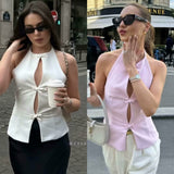 2025 Summer New Women's Bow Hanging Neck Collar Shorts Skirt