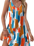 2025 Summer Beach Loose V-Neck Sleeveless Pocket Dress Vestȹ
