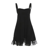 2025 Summer Fashion Trend Women's New Slings A Word Shoulder Loose Mesh Thin Dress