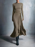 2025 Women's Dress Irregular Sexy Body Dress Temperament Folded Dress