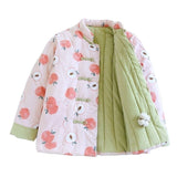 Chinese Style Buckle Coat Cotton Jacket Women's Fashion Elegant Warm Cotton Clothes National Tide Printing Cotton Coat
