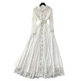 French Wear Women's Dress 2025 New Retro Elegant Single-Drace Buckle Waist-Repair Temperament Lace Dress