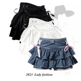 Fat Mm Vintage Hottie Cowboy Half-Dress Girl Size Niche Strap A Word Showing Thin Half-Fold Skirts