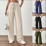 New Wish Summer Bursts Of Slacks Loose Pockets Tight Leg Trousers Women