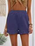 2025 New Women's Shorts Burst Casual High-Waisted Cotton Straight Trousers