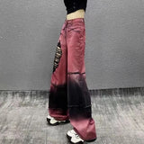 Fat Mm Ocean Color Ripped Jeans Women's Large Size Summer New High-Rise Loose Thin Straight Leg Pants