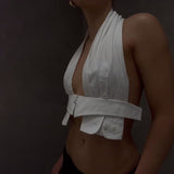 2025 Summer Fashion Trend Women's New Hanging Neck Hollow Repair Inside A Small Vest