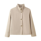 2025 Women's Autumn New Fashion Asymmetric Blending Short Loose Coat Coat