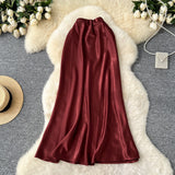 High-Grade Sensed With The Frontal Half-Dress Woman 2025 New Light Luxury High-Rise Thin A-Word Bag With A Long Skirt With A Long Tail