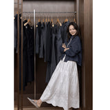Korean Blue Vertical Polo Collar Long-Sleeved Shirt Female Spring Temperament Casual Loose Thin Collar Top
