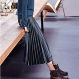 Velvet Hundred Folded Skirt Female Students 2025 Spring And Autumn New Korean Version Of High-Rise Half-Dress Mid-Long Long Skirts Appear High