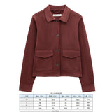 Jacket Pocket Women's Texture Collar Coat Effect Velvet Face 2025 Long Sleeve Single Row Buckle Spring