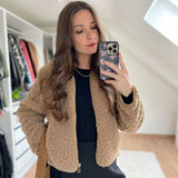 Women's Clothing 2025 New Women's Grip Velvet Zipper Jacket