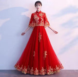 Bride Toast Dress Show 2025 New Medium And Long-Term Wedding Girl Can Usually Wear Back To The Door Plain Dress Evening Dress