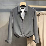 Striped Shirt Men's Long Sleeves Fall New Anti-Ringhold Small Casual Shirt Business High-End Shirt