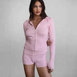 Pure Desire Women's Clothing Hanging Neck Sling Vest Knitted Ass Short Skirt Suit Women's Summer Two Sets