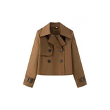 Women's 2025 New Double-Dbutled Short Wind Coat