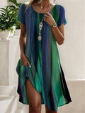 Summer Hot Selling Literary And Art National Wind Round Collar Long Dress