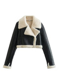 2025 Winter New Y2K Women's Collar Fur All-In-One Double-Sided Short Jacket Jacket