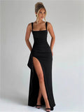 INS Style Women's Evening Dress Fashion Sexy Sling Dress New Height Open Skirt
