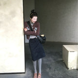 Vintage Blue Hole Wide Leg Jeans Women's Spring 2025 New Design Feeling Loose Straight Trousers