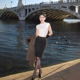French High-Waist Wave Knitted Knitted Hip Skirt Girl Summer Slim Slim Thin Little Hot Girl Fishtail Short Skirt