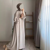 Spring And Autumn New Muslim Women's Clothing Pure Color Elegant Fashion Loose-Fitting Suit