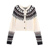 Ins2025 New Fashion Temperament Women's Colored Knitted Cardigan